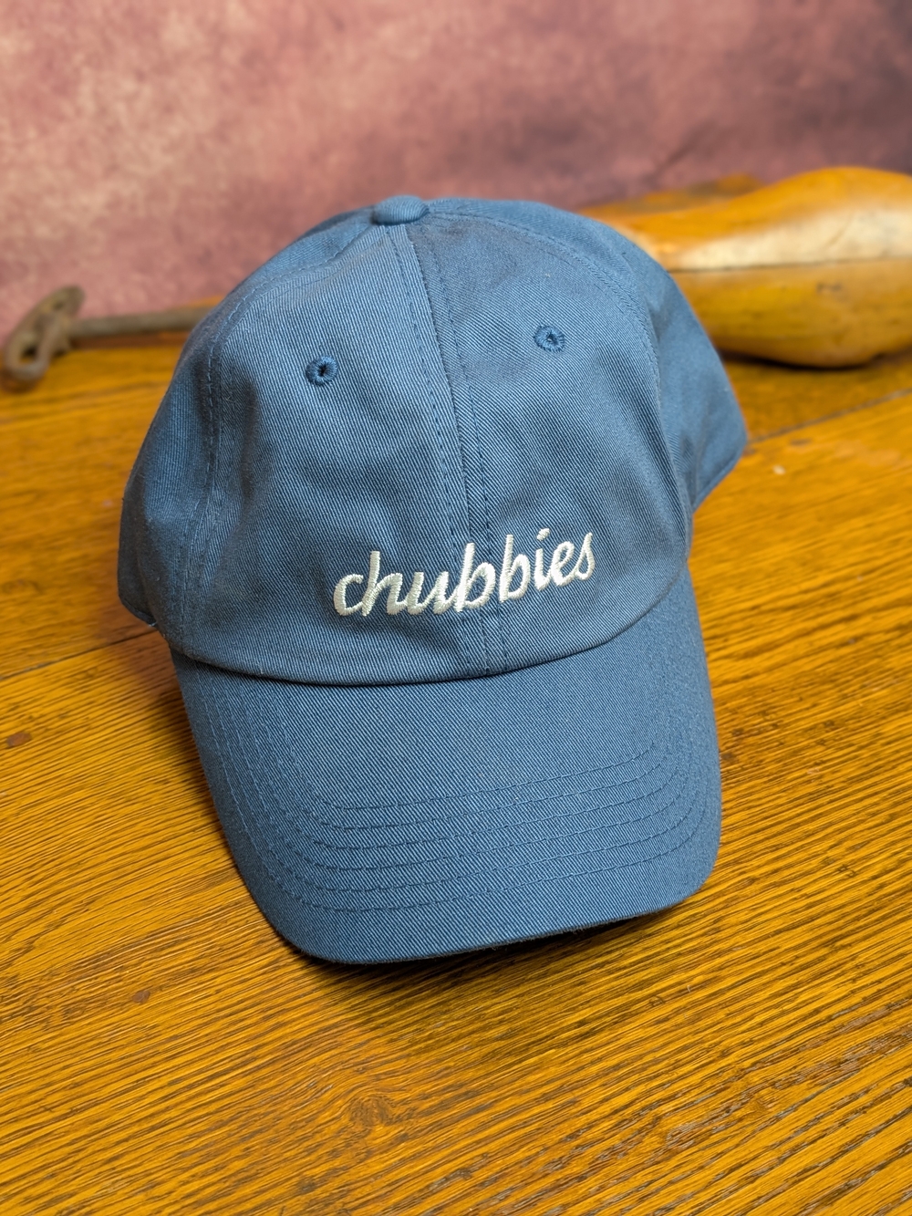 Chubbies Dusty Blue Embroidered Logo Cotton Dad Hat Adjustable OS